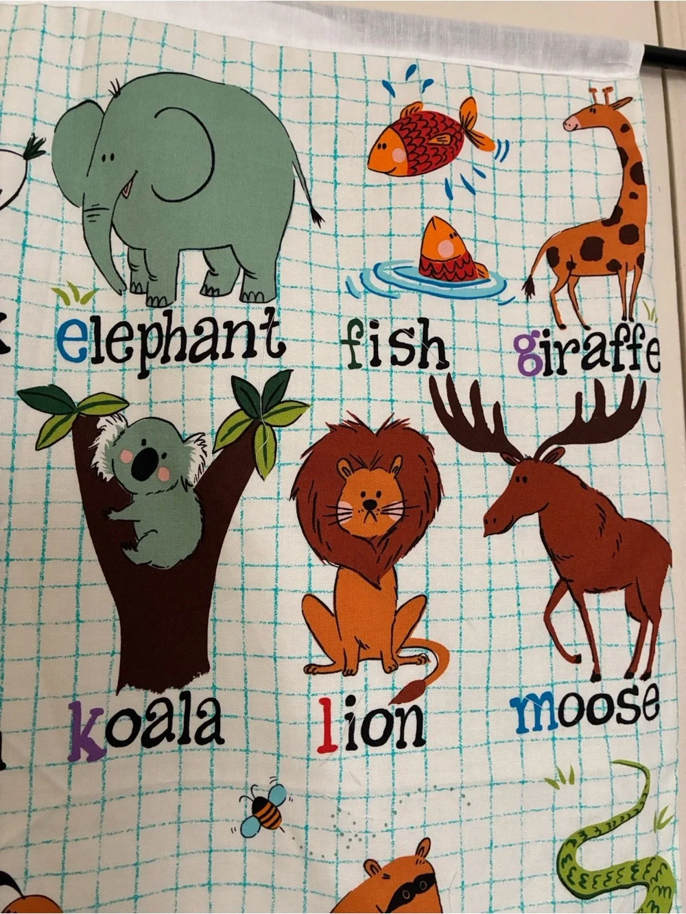 ABC ANIMALS FABRIC CHART